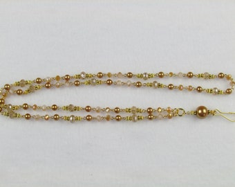 Gold Pearl Beaded Lanyard in Gold #8