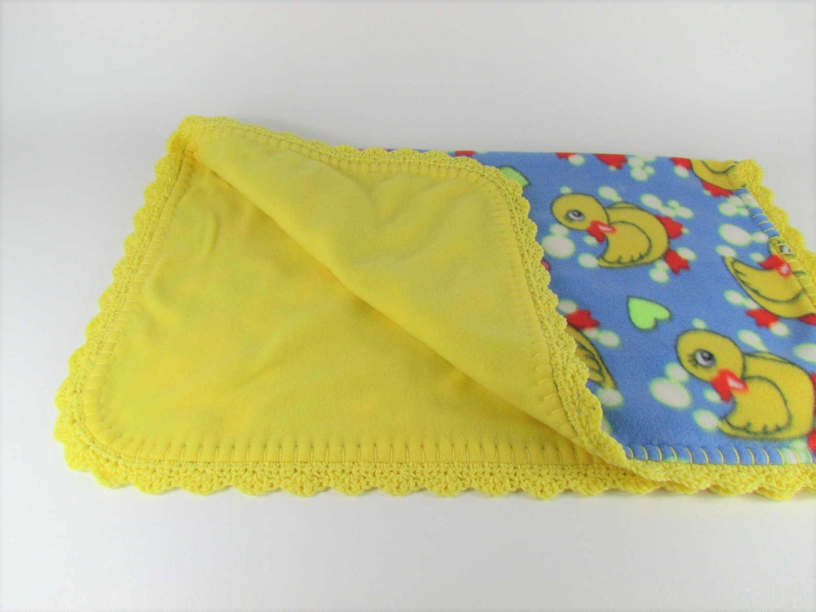 Yellow Rubber Ducks Fleece Baby Blanket in Blue Etsy