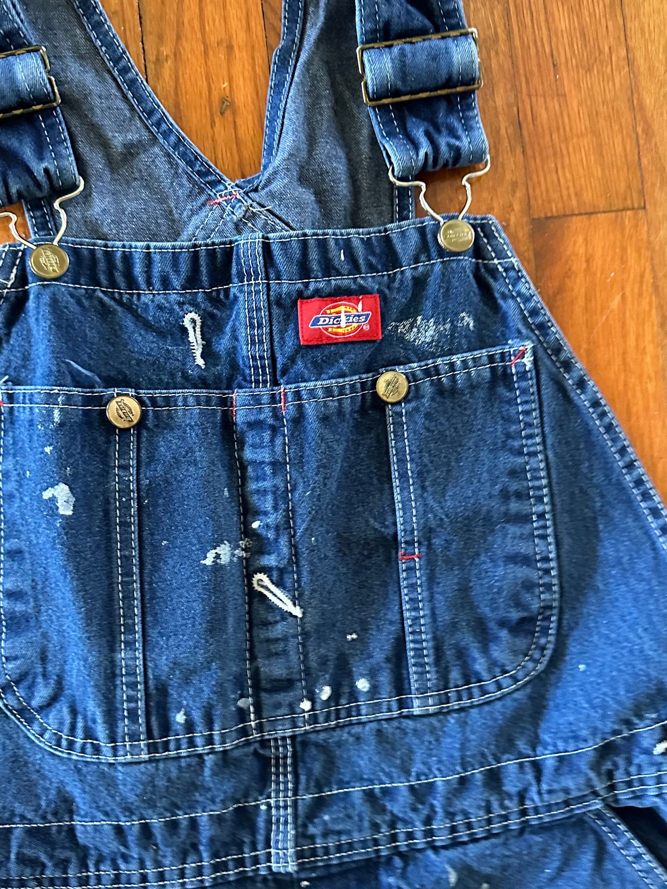 Vintage Dickies Overalls, Medium Fit, 1990's/dark Denim Bib Overalls
