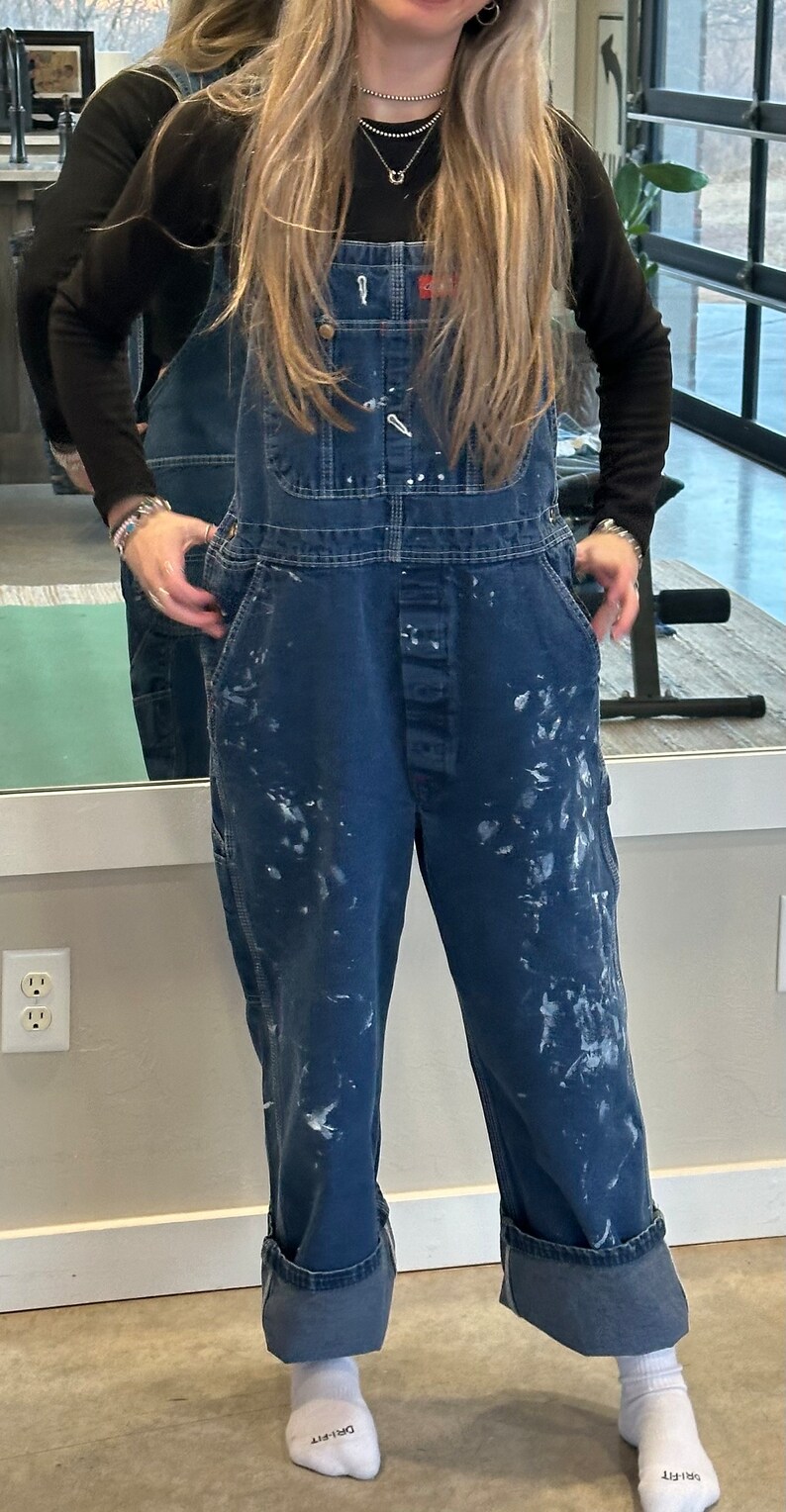 Vintage Dickies Overalls, Medium Fit, 1990's/dark Denim Bib Overalls