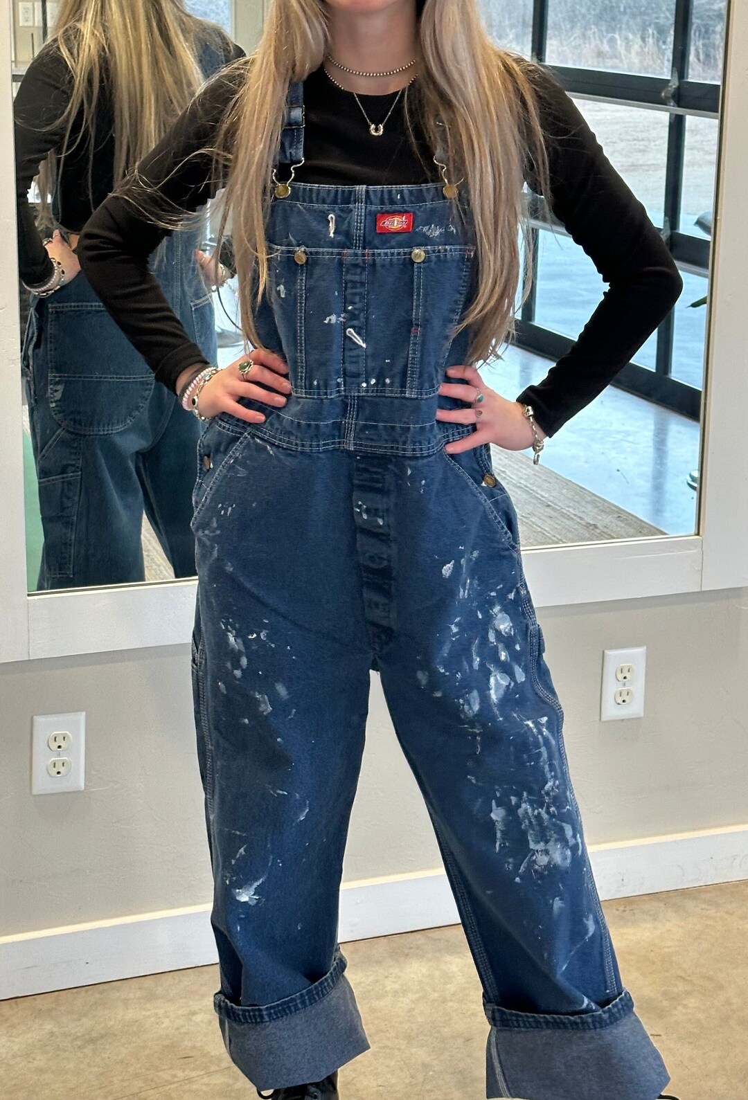 Vintage Dickies Overalls, Medium Fit, 1990's/dark Denim Bib Overalls