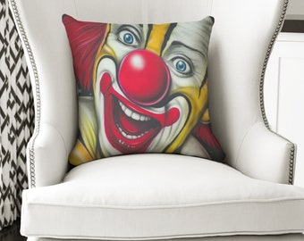 18x18 Halloween Pillows Creepy Clown Pillows Halloween Decorations Halloween Decor Spooky Pillow Creepy Decor Halloween Pillow Cover