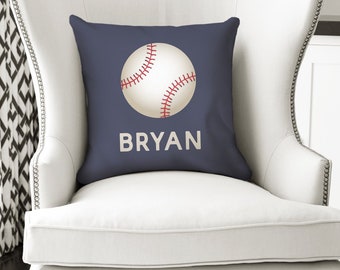 18x18 baseball pillow, baseball decor baseball gifts baseball throw pillow, gift for boys for girls gift for baseball player boys room decor