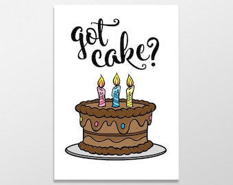 Got Cake? Funny Birthday Card
