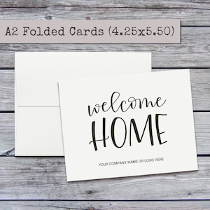 Personalized New Home Cards, Welcome Home, Real Estate Closing Gifts, Real Estate Agent Stationery A2 Folded Note Cards for Realtors Agents