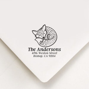 Fox Return Address Stamp, Custom Stamp, Woodland Self Inking Address Stamp, Fox Lover Stamp, Cute Fox Stamp, Fox Lover Gift, Fox Gifts