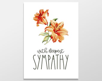 With Deepest Sympathy Card, Bereavement Card, Condolence, Thinking of You, Grief Card, Mourning Card, Loss of Loved One, Sorry for Your Loss
