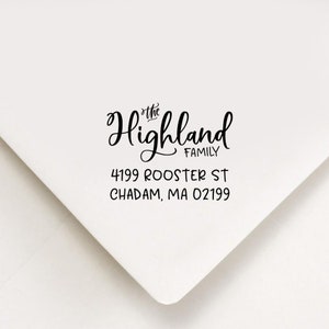 Custom Farmhouse Address Stamp Return Address Calligraphy Stamp Self Inking Rustic Wedding or Save the Date Stamp Farmer Gifts Housewarming