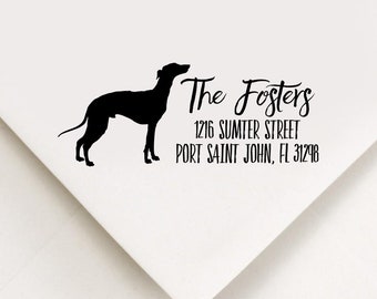 Greyhound Return Address Stamp, Custom Dog Stamp, Self Inking Stamp, New Address Stamp, Custom Address Stamp, Housewarming Gift Closing Gift