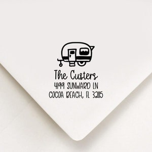 Happy Camper Return Address Stamp, Custom Stamp, Self Inking Stamp, Camper Address Stamp Custom Address Stamp Housewarming Gift Realtor Gift