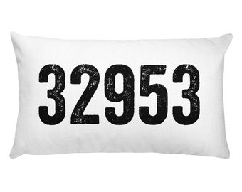 20x12 Personalized Zip Code Pillow New Home Decor Throw Pillow Custom Pillow Cover Personalized Pillow Housewarming Gift Closing Gifts