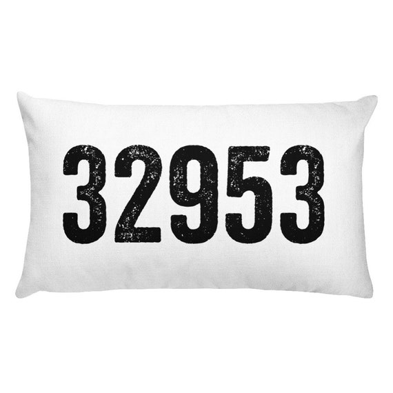 20x12 Personalized Zip Code Pillow New Home Decor Throw Pillow