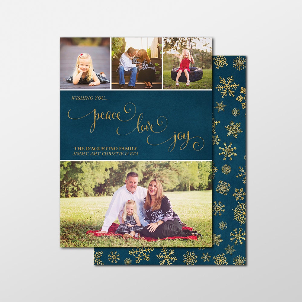 Custom Holiday Card Holiday Photo Cards 4 Four Photo Etsy