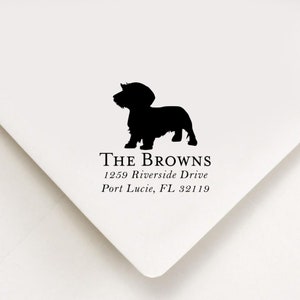 Wirehaired Dachshund Return Address Stamp, Custom Stamp, Self Inking Stamp, Doxie Address Stamp, Custom Address Stamp, Housewarming Gift