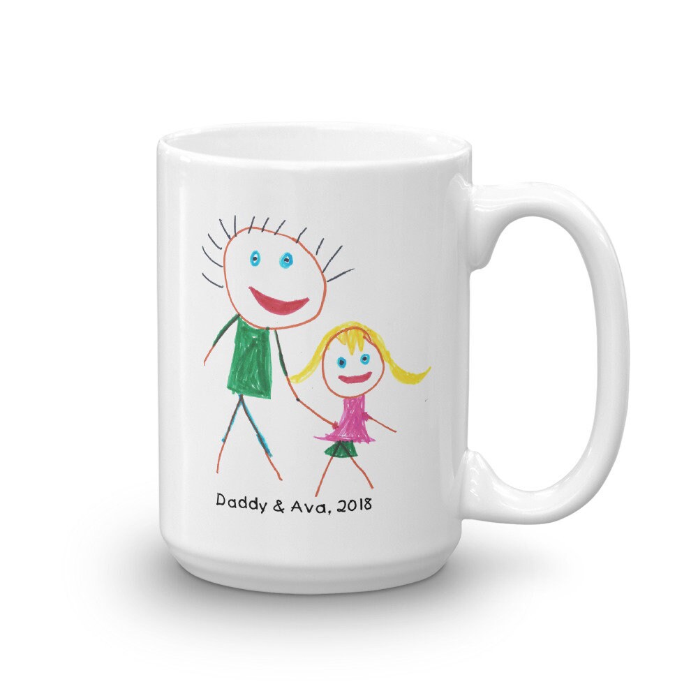 Kids Artwork Keepsake Mug for Father's Day or Mother's Day, C…