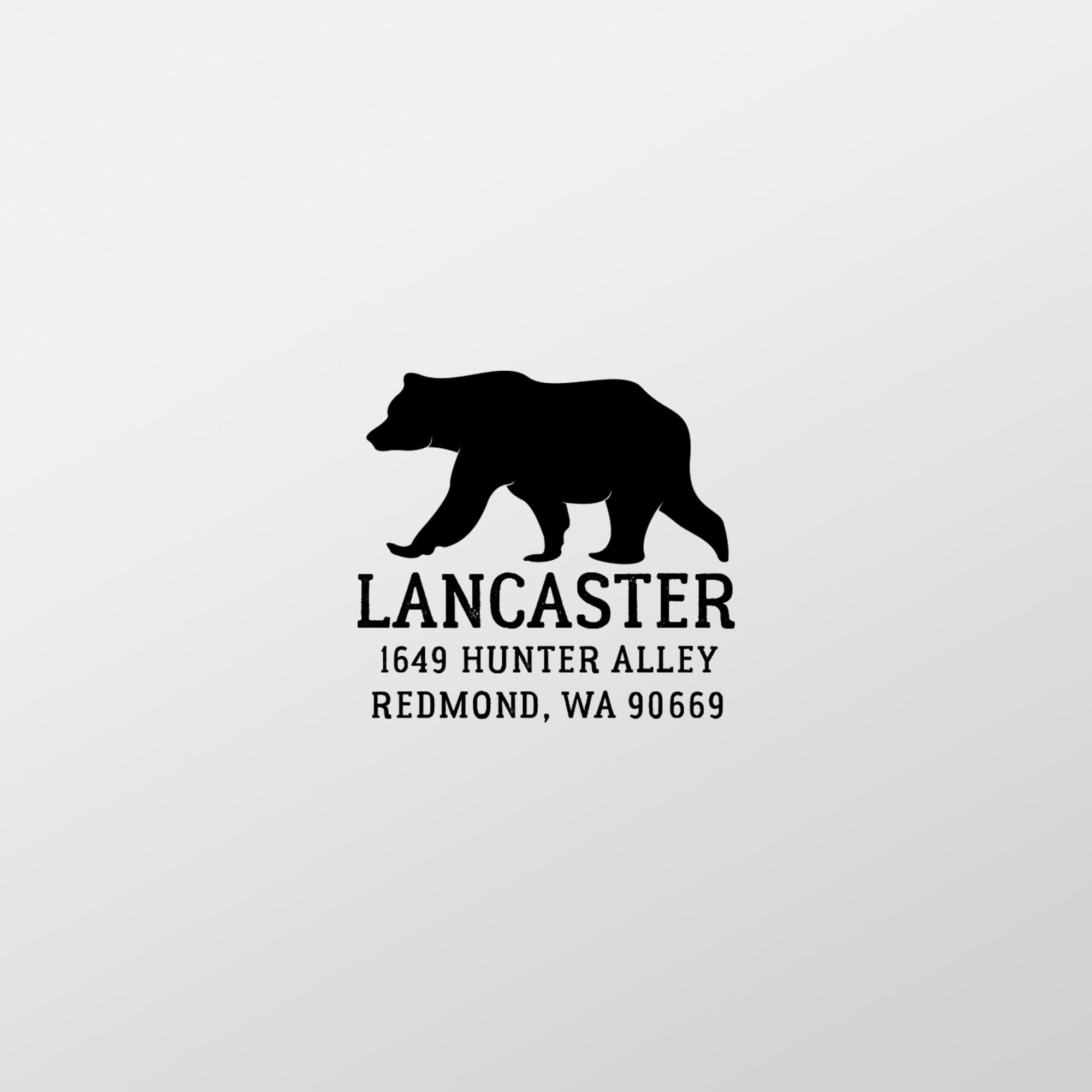 Black Bear Return Address Stamp, Custom Self Inking Stamp, Rustic Hunting  Forest Gift, Alaska