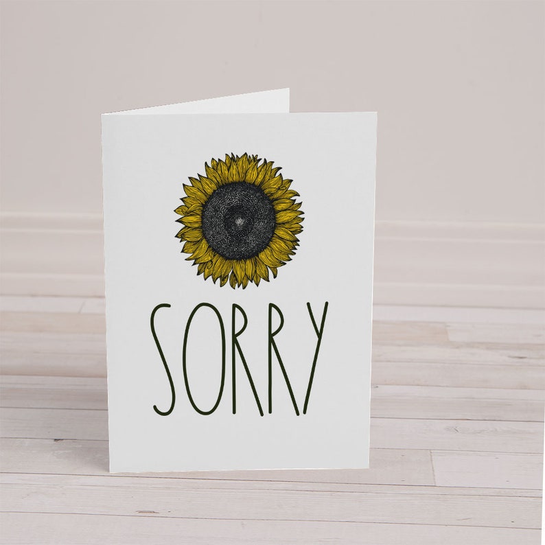 Apology Card, I'm Sorry Card, Please Forgive Me Card, Greeting Card, I'm So Sorry for your loss card, Sympathy Card, Sorry that happened image 2