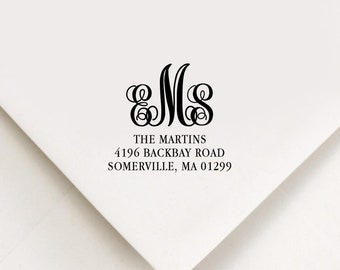 Monogram Return Address Stamp, Custom Stamp, Self Inking Stamp, Wedding Stamp, Custom Address Stamp, Housewarming, New Home Gift,  Initials