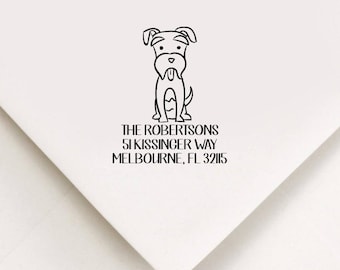 Schnauzer Return Address Stamp, Custom Stamp, Self Inking Stamp, Schnauzer Stamp, Custom Address Stamp, Housewarming Gift, Realtor Gift