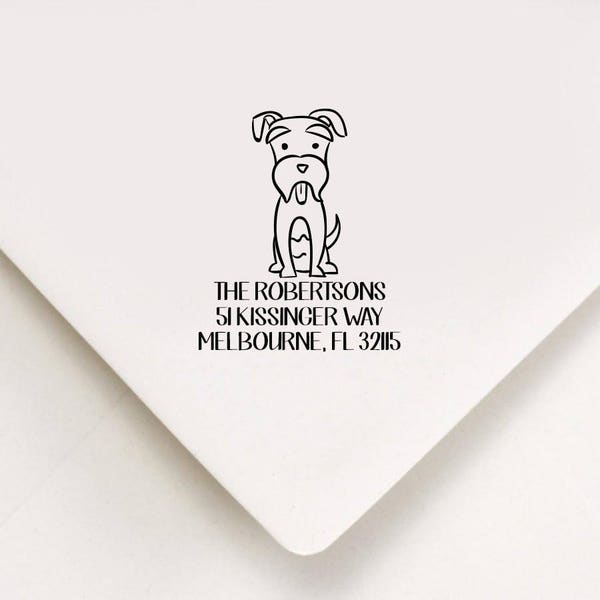 Schnauzer Return Address Stamp, Custom Stamp, Self Inking Stamp, Schnauzer Stamp, Custom Address Stamp, Housewarming Gift, Realtor Gift
