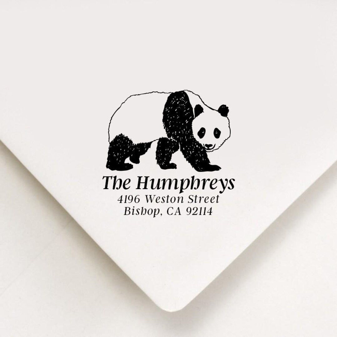 Panda Address Stamp, Custom Stamp, Self Inking Stamp, Return Address Stamp,  Animal Address Stamp, China Stamp, Panda Lover Gift, Panda Stamp - Etsy