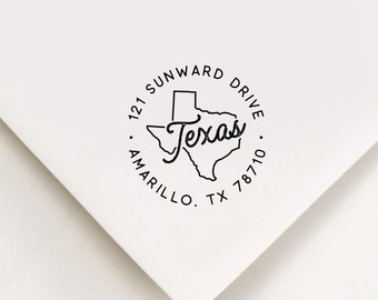 Texas Return Address Stamp, Custom Stamp, Self Inking Stamp, State Address Stamp, Custom Address Stamp, Housewarming Gift, Realtor Gift