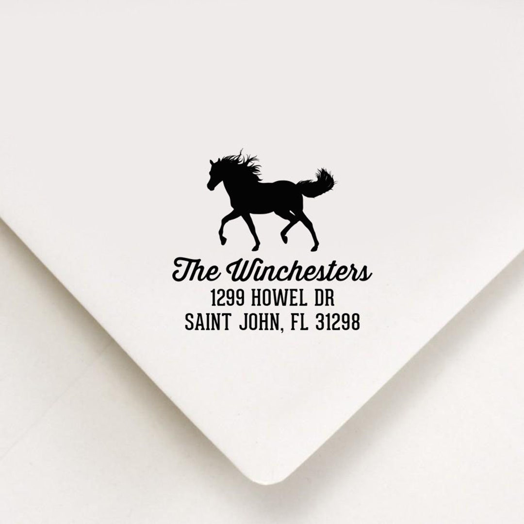 Horse Gift Horse Return Address Stamp, Self Inking Stamp Equine Stamp