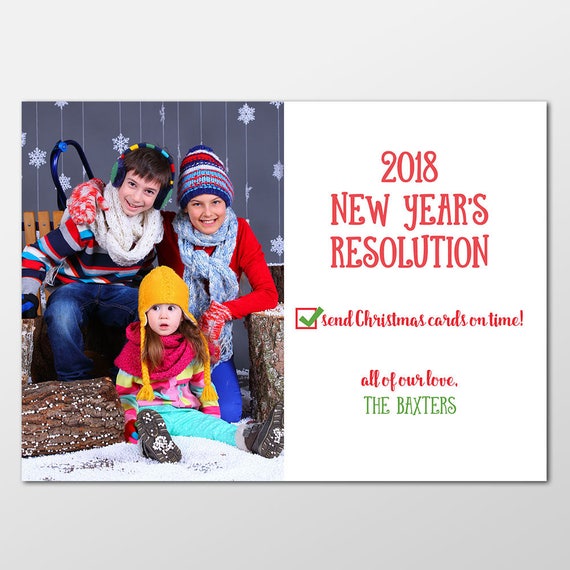 Custom Belated Holiday Card, Funny New Year's Resolution Cards, Photo Christmas Cards PRINTABLE/PRINTED - Xmas Greeting, Late Christmas Card Il_570xn