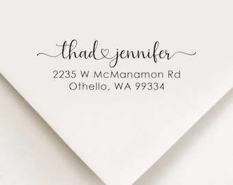 Modern Return Address Stamp for Wedding Invitations | Save the Date Stamp | Wedding Stamp | Self Inking Stamp | Couple Return Address Stamp