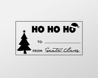 Santa Signature Gift Tag Stamp, Custom Stamp, Self Inking Stamp, Christmas Stamp, Holiday Stamp, Christmas Gift, Believe Stamp