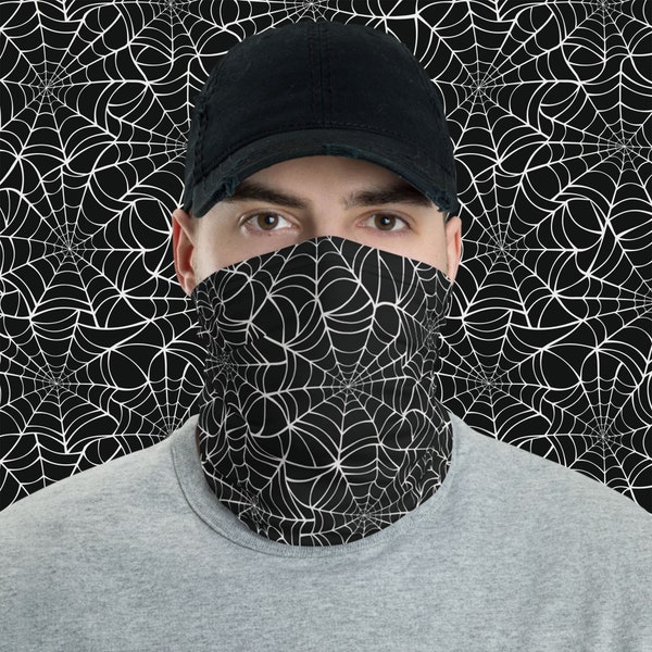 Spider Web Neck Gaiter | Halloween Face Mask | Bandana | Balaclava | Headband | Face Cover | Face Shield | Wristband