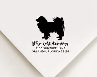 Papillon Return Address Stamp, Custom Stamp, Self Inking Stamp, Pap Address Stamp, Custom Address Stamp, Housewarming Gift, Realtor Gift