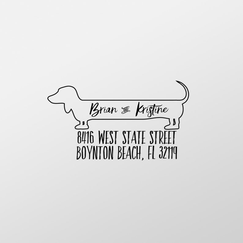 Dachshund Return Address Stamp, Custom Stamp, Self Inking Stamp, Doxie Address Stamp, Custom Address Stamp, Housewarming Gift, Realtor Gift image 2