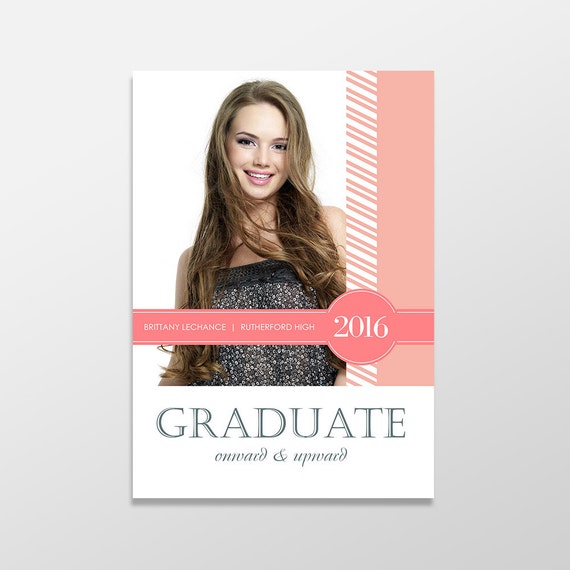 Graduation Announcement Senior Announcement Graduation Party Invite Class of 2017 Printed Announcement Graduation Card