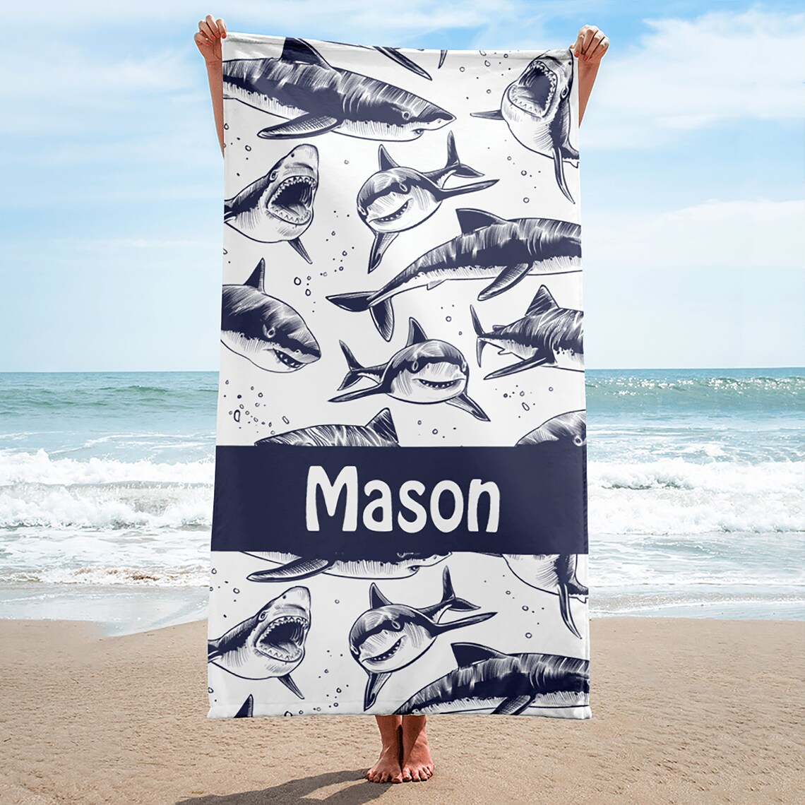 Shark Personalized Beach Towels Unique Gifts for any day of Etsy
