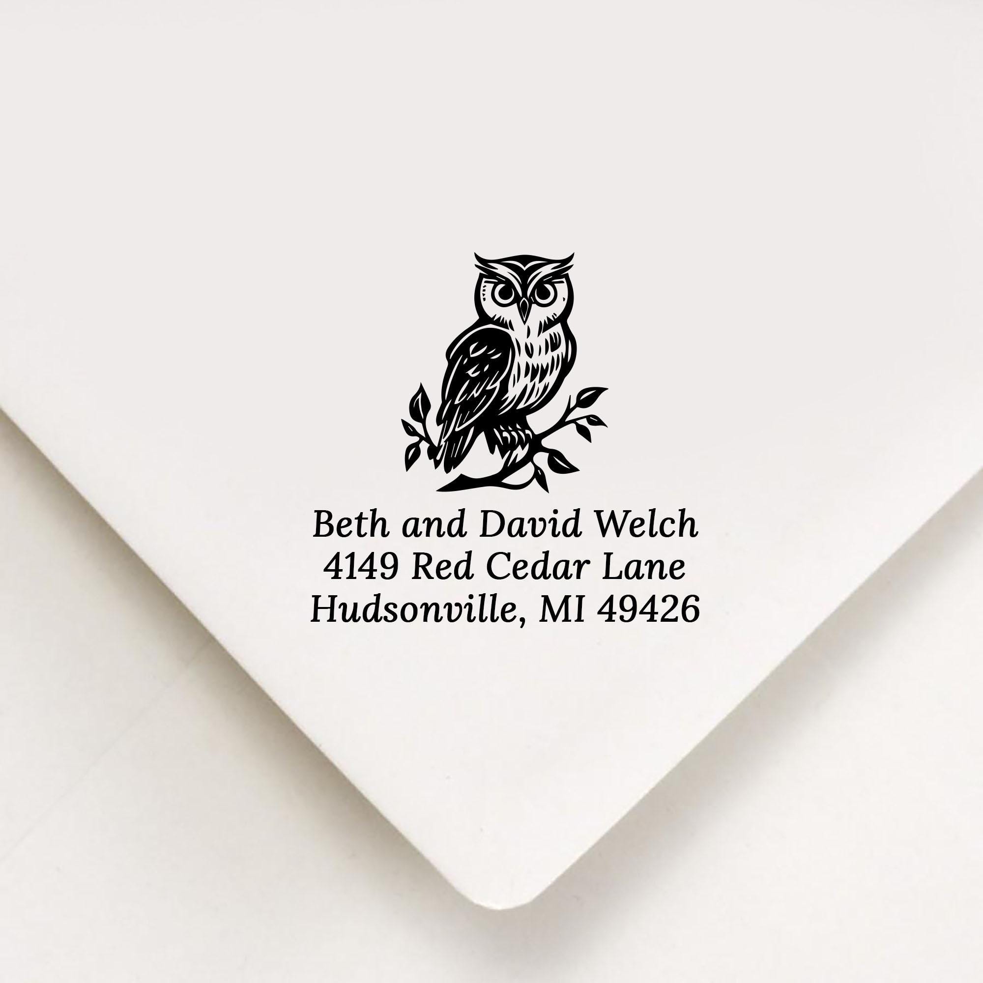 Owl Stamp, Self Inking Return Address Stamp, Garden Address Stamp, Custom Address Stamp, Housewarmin
