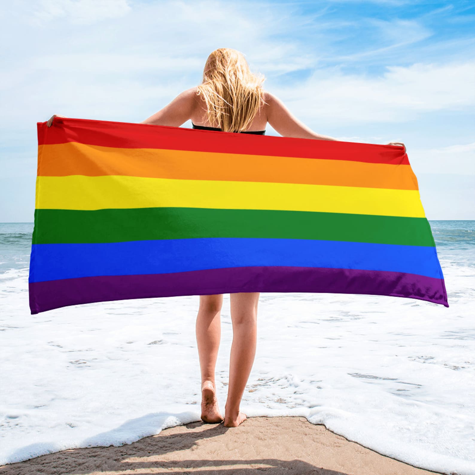 Rainbow Flag Towel Gay Pride Flag Rainbow Beach Towel LGBTQ Etsy