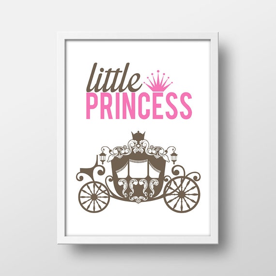 Little Princess Nursery Print - Nursery Wall Art - Wall Decor - Baby Shower Gift - Girl's Room - Pink Wall Decor - Little Princess Carriage Il_570xn