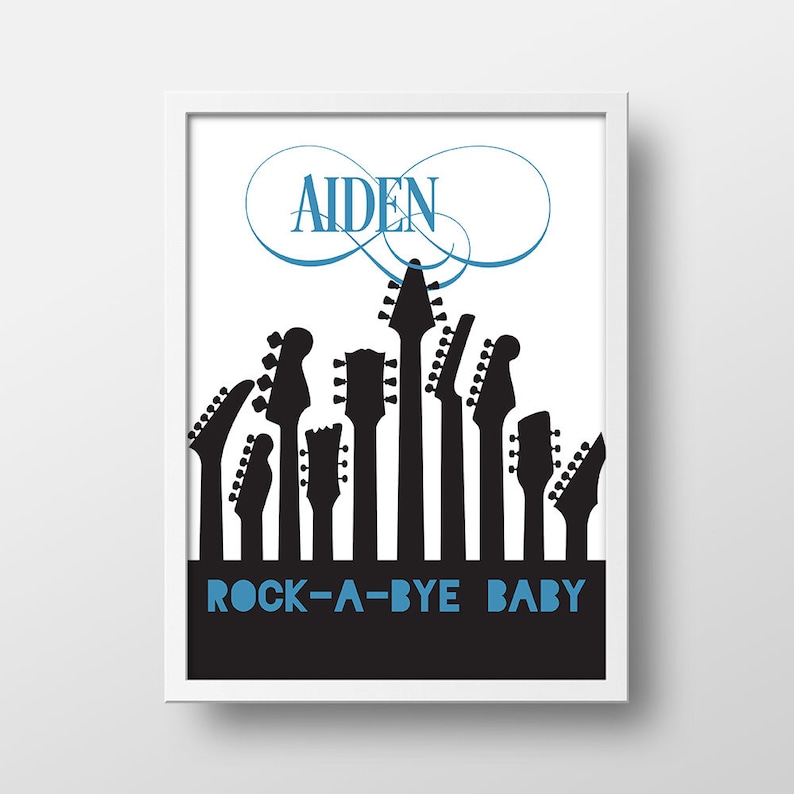 Baby Shower Gift Rock /& Roll Rock-a-Bye Baby Nursery Print Nursery Decor Nursery Wall Art Girl or Boys Room NAP: Rock a Bye Baby