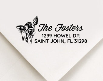 Funny Cow Return Address Stamp, Custom Stamp, Self Inking Stamp, Cattle Stamp, Farm Address Stamp, Farm Stamp, Bovine Lover Gift, Cow Stamp
