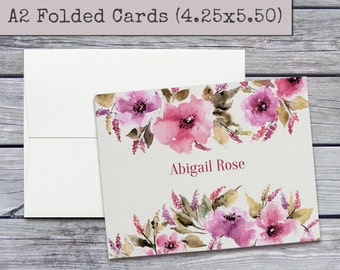 Personalized Stationery Set - Personalized Stationary - Custom Notecards - Personalized Notecards Set - Custom Gift - A2 Folded Note Cards