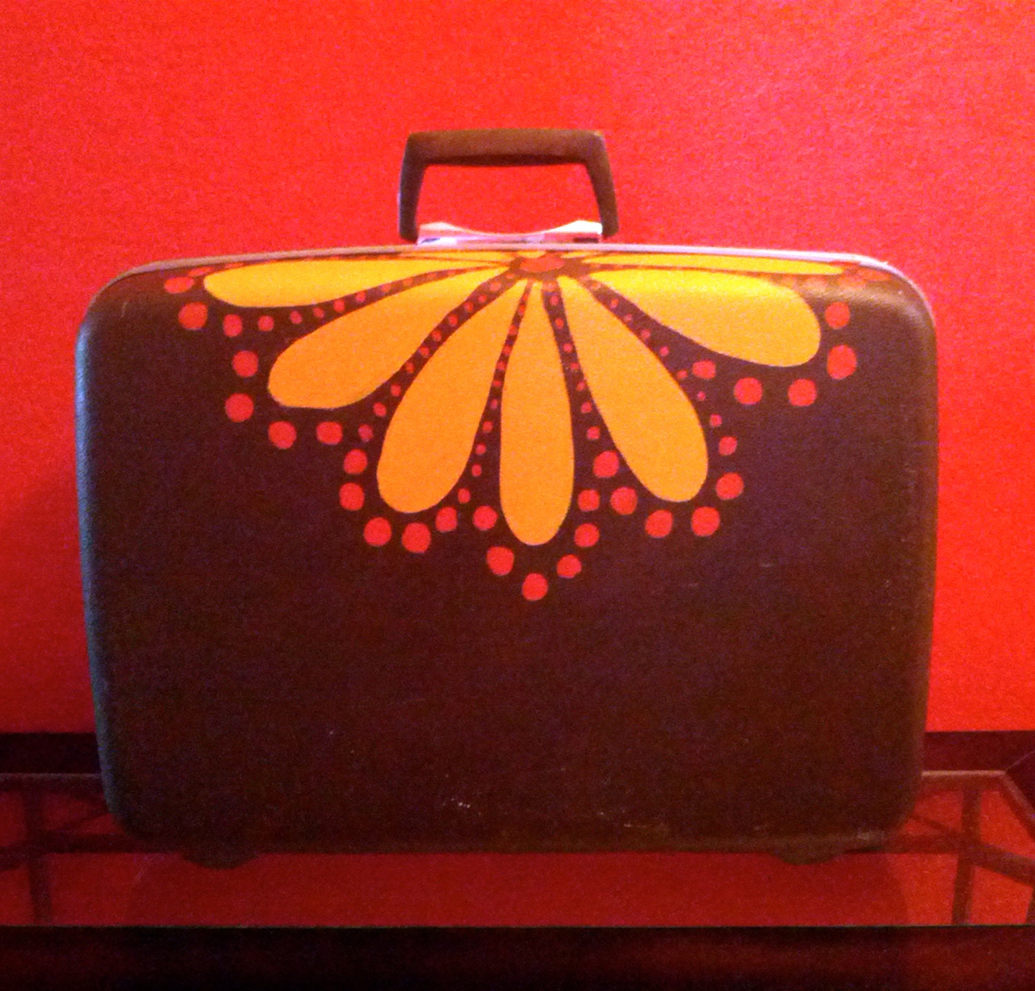 Hand painted Samsonite Luggage Hippie style flowers and | Etsy