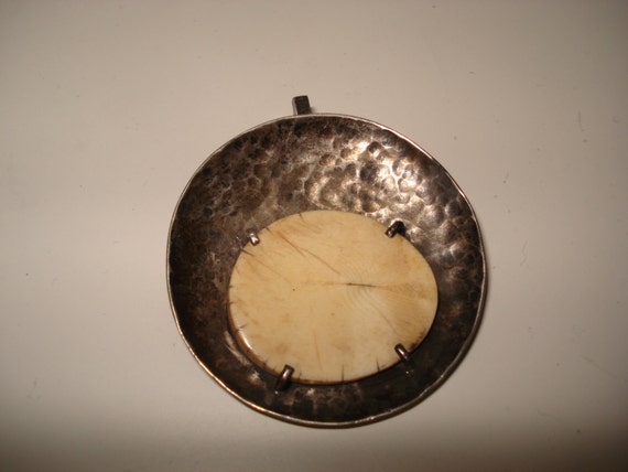 Brutalist Sterling Silver Hammered Pendant
