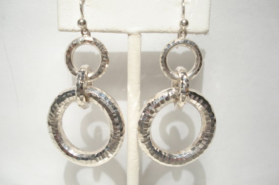 Classic JCM Jacmel Mauritius Sterling Silver Lever Back Pierced CZ Solitaire Drop Earrings MIB