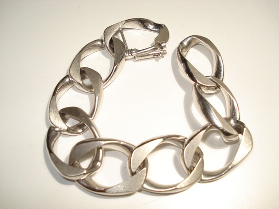 Uno A Erre Italy Sterling Silver Wide Cuban Link B