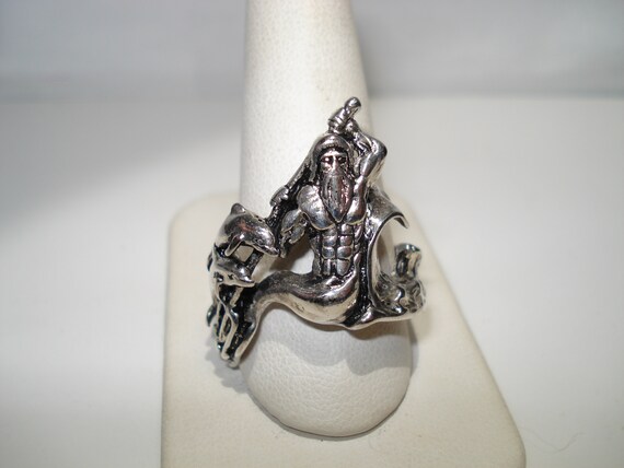 Vintage Sterling Silver Men's Zodiac Ring Aquarius