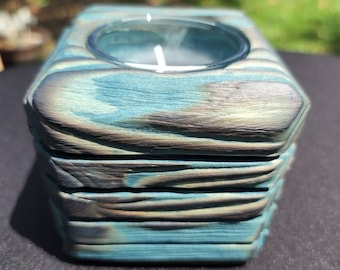 Wooden candle holder Mothers day gifts for her Votive candle holder Birthday gifts House warming gifts Rustic candle holder Wedding decor