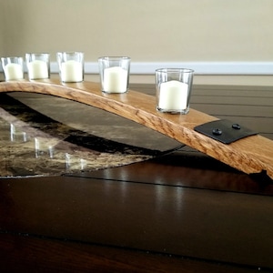 Wood Candle Holders/Bourbon Barrel Stave Candle Holders/Whiskey Gifts/Reclaimed Wood Gifts/Whiskey Decor/Bourbon Gifts/Bourbon Decor