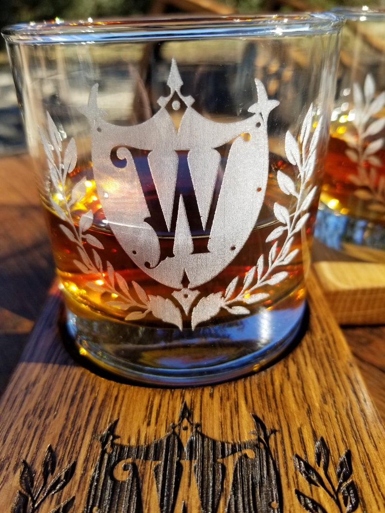 Engraved barrel coaster Bourbon gifts for him Whiskey coaster Engraved whiskey glass Whiskey gift Bourbon gift Birthday gift Groomsman Gift image 5