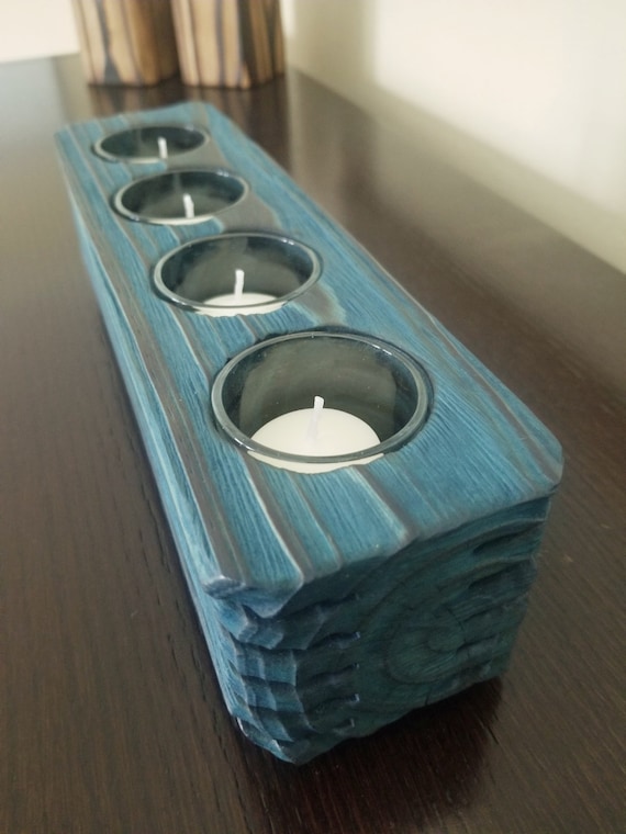 Wood Candle Holder Gifts for Her Rustic Candle Holder Votive Etsy